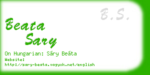 beata sary business card