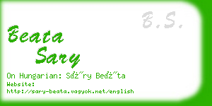 beata sary business card